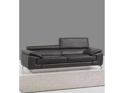 Set di divani in pelle Alpha in grigio ardesia