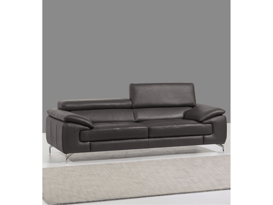Set di divani in pelle Alpha in grigio ardesia