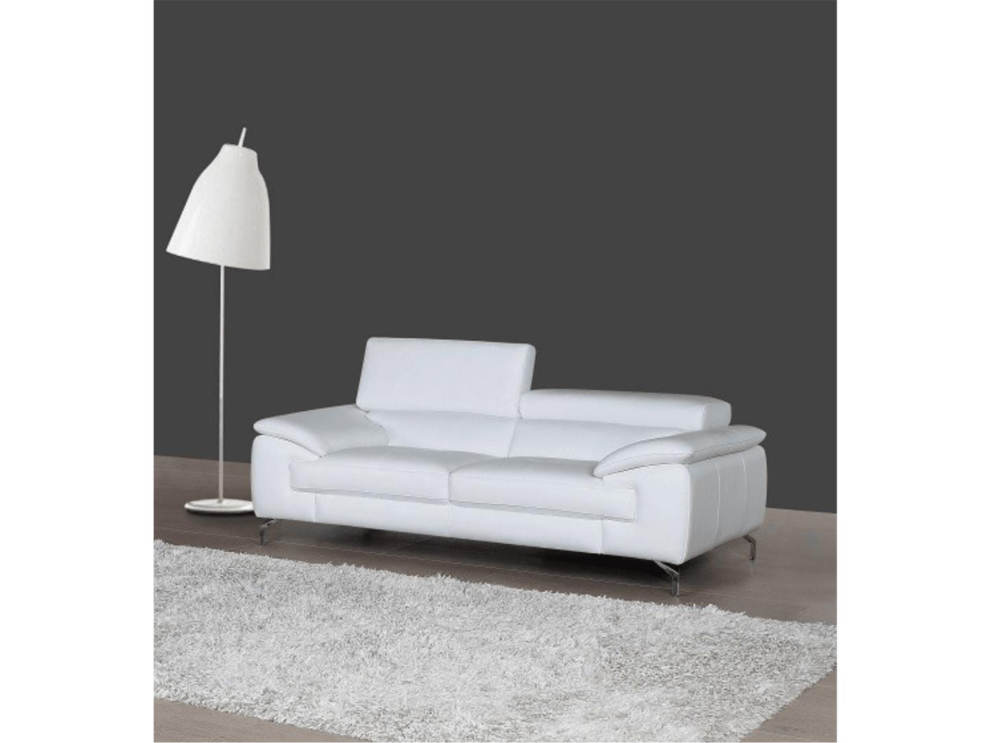 Divano in pelle Alpha bianco