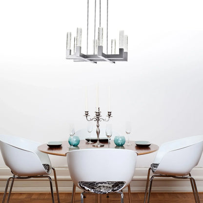 LAMPADARIO QUADRATO ELLEN A 8 LUCI