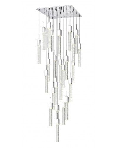 KAY - CASCATA DI LUCI LED - PENDENTI IN CRISTALLO QUADRATI