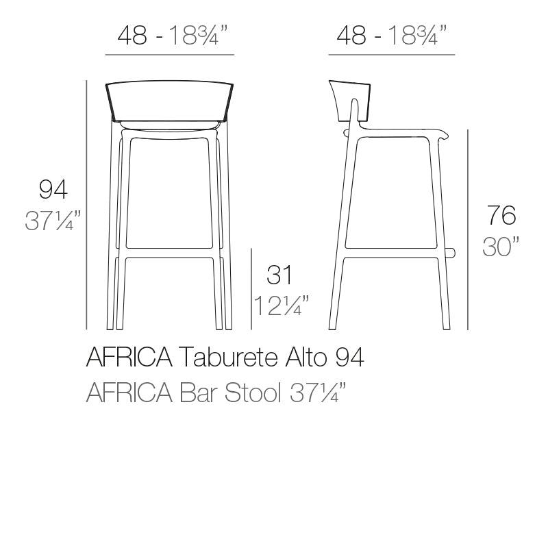 Sgabello da bar Rica per esterni
