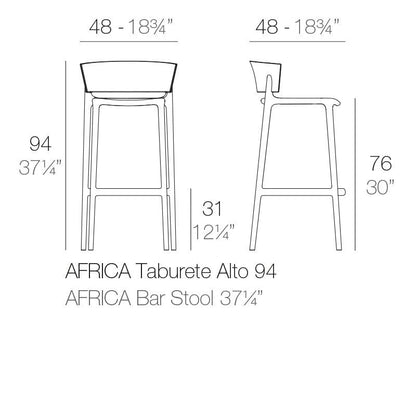 Sgabello da bar Rica per esterni