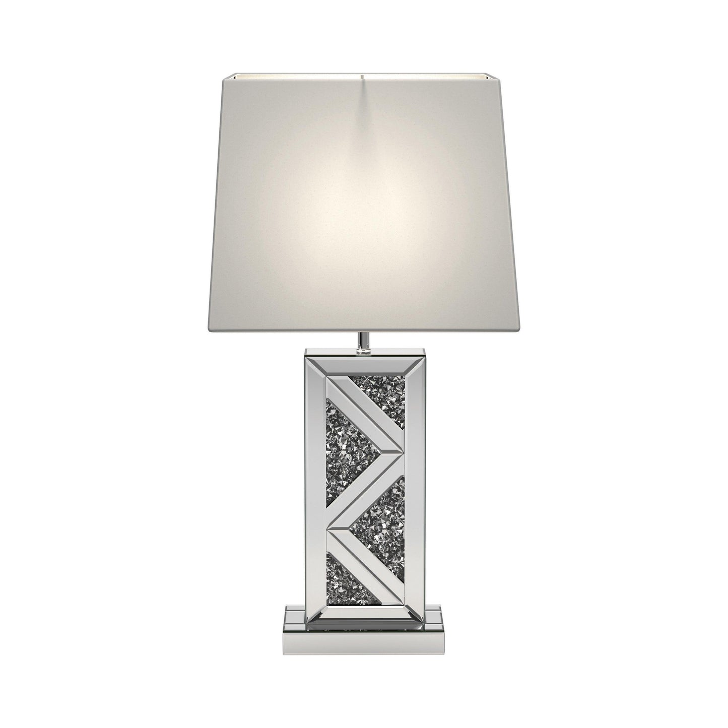 Lampada da tavolo con base geometrica