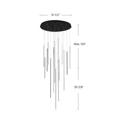 Lampadario Chopsticks a 16 luci