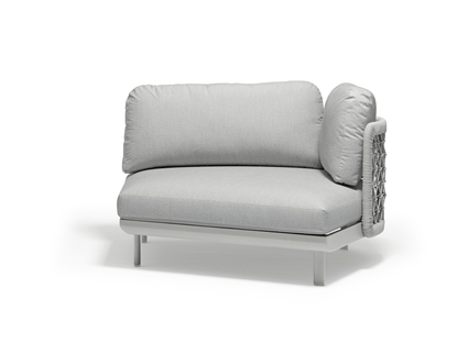 Sedia curva Amberly in grigio chiaro