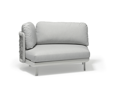Sedia curva Amberly in grigio chiaro