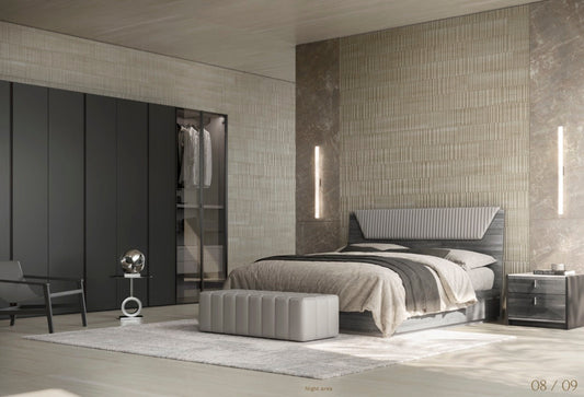 Collezione di camere da letto italiane VULCANO con testiera imbottita