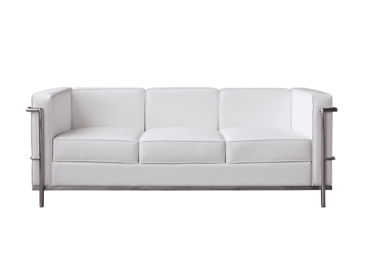 Divano in pelle italiana Optimum in bianco