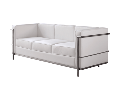 Divano in pelle italiana Optimum in bianco