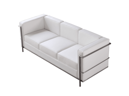 Divano in pelle italiana Optimum in bianco