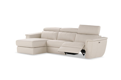Divano componibile in pelle Washington Lt Grey