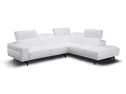 Divano componibile moderno in pelle Vertex in bianco neve