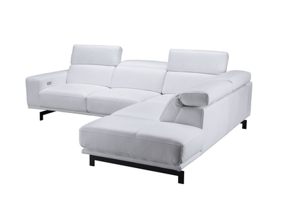 Divano componibile moderno in pelle Vertex in bianco neve