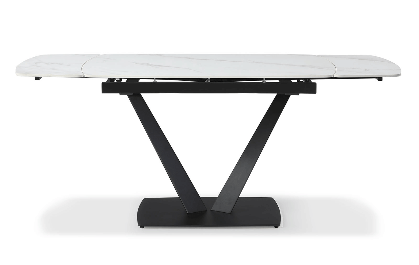 Tavolo da pranzo Niah 47" - 71" BASE NERA, con 4 sedie