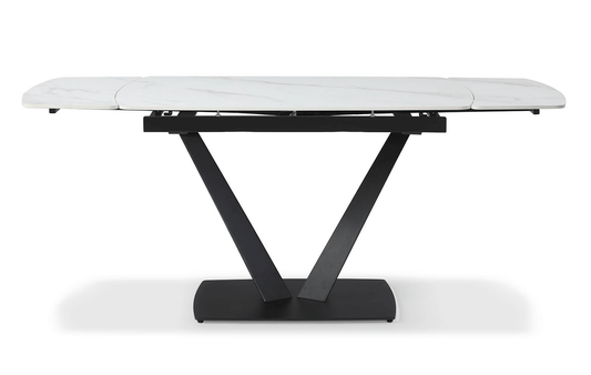 Tavolo da pranzo Niah 47" - 71" BASE NERA, con 4 sedie