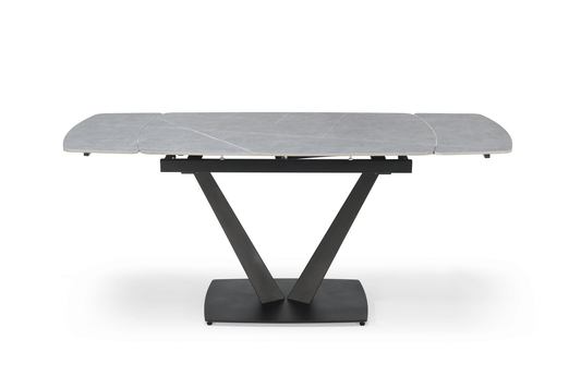 Set da pranzo Niah - piano grigio gambe nere - con 4 sedie