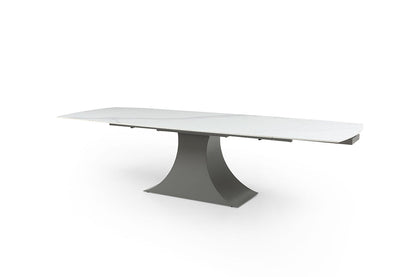 Tavolo da pranzo Elegance - piano in ceramica bianca
