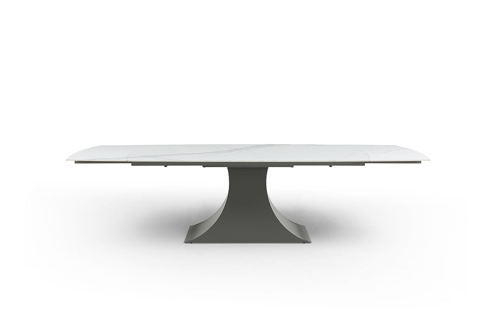 Tavolo da pranzo Elegance - piano in ceramica bianca