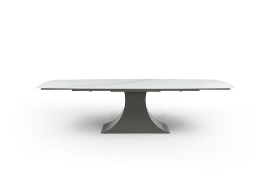 Tavolo da pranzo Elegance - piano in ceramica bianca