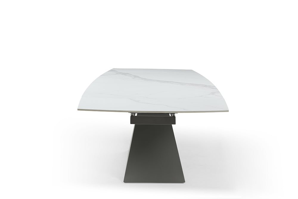 Tavolo da pranzo Elegance - piano in ceramica bianca