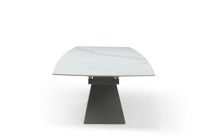 Tavolo da pranzo Elegance - piano in ceramica bianca
