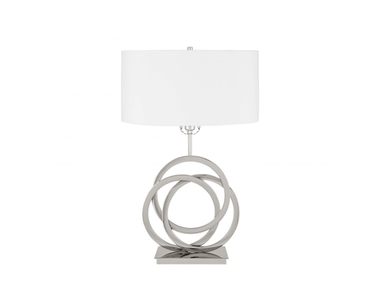 Lampada da tavolo Lana con porta USB cromata