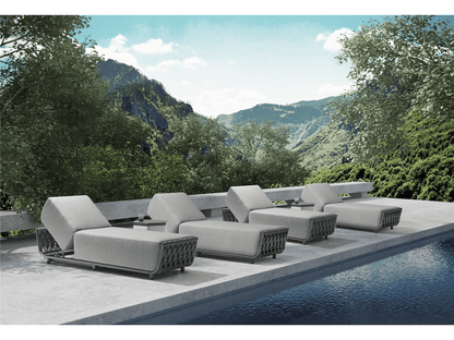 Chaise longue da esterno Ayla in grigio scuro