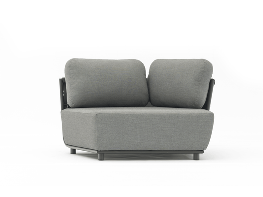 Sedia curva Ayla in grigio scuro