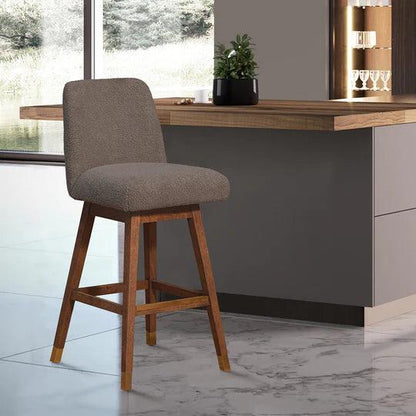 Sgabello da bar Livie in tessuto grigio