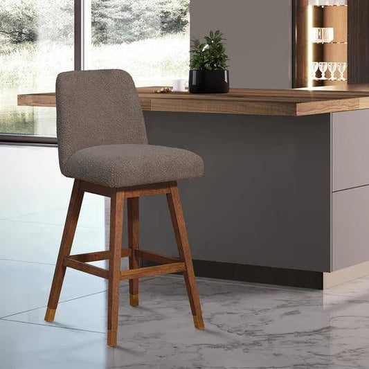 Sgabello da bar Livie in tessuto grigio
