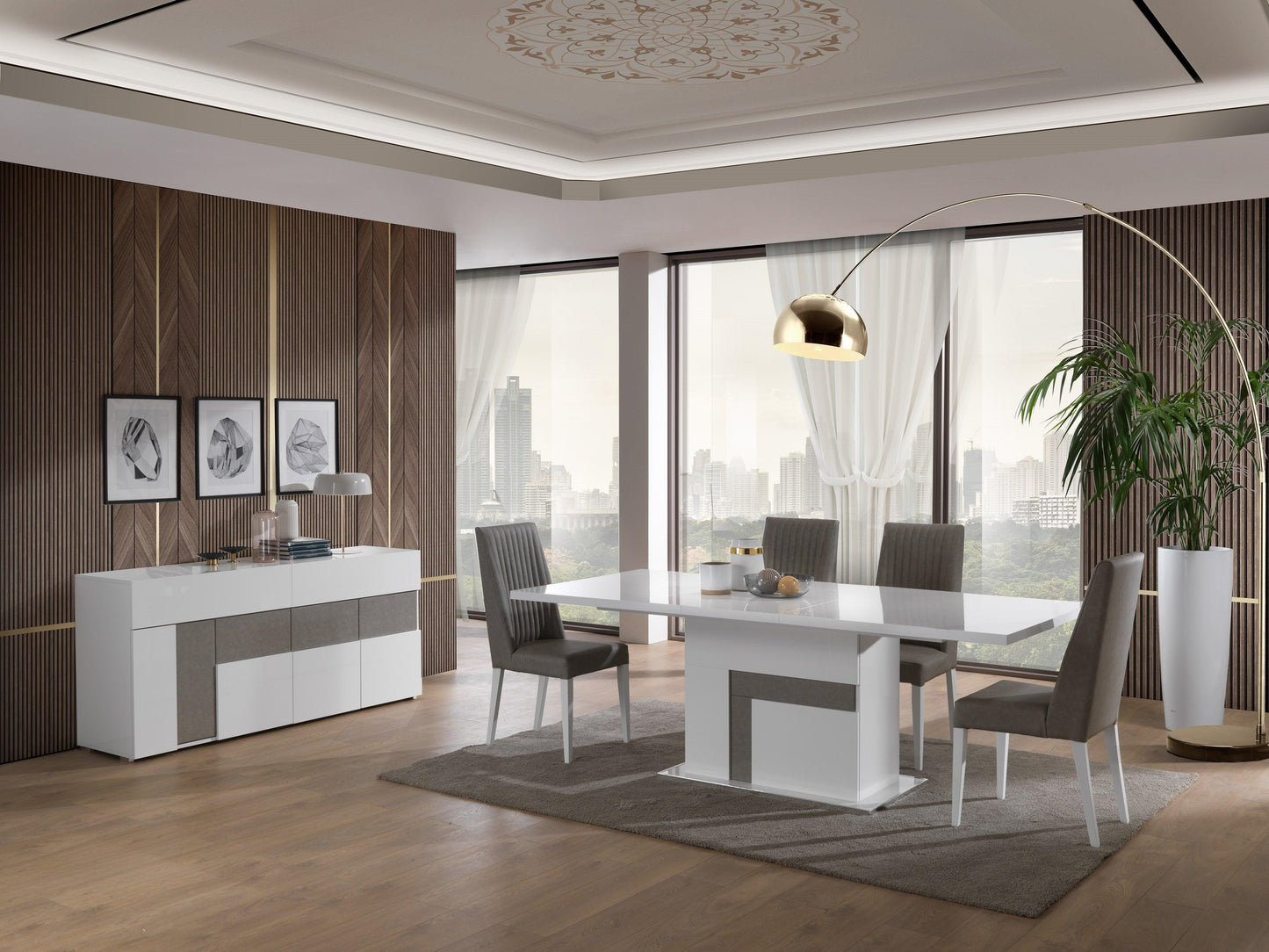Tavolo da pranzo Luxi con 4 sedie