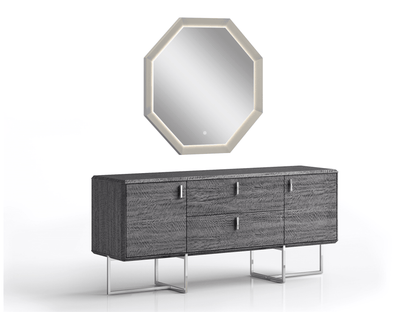 Specchio esagonale Jackson grigio