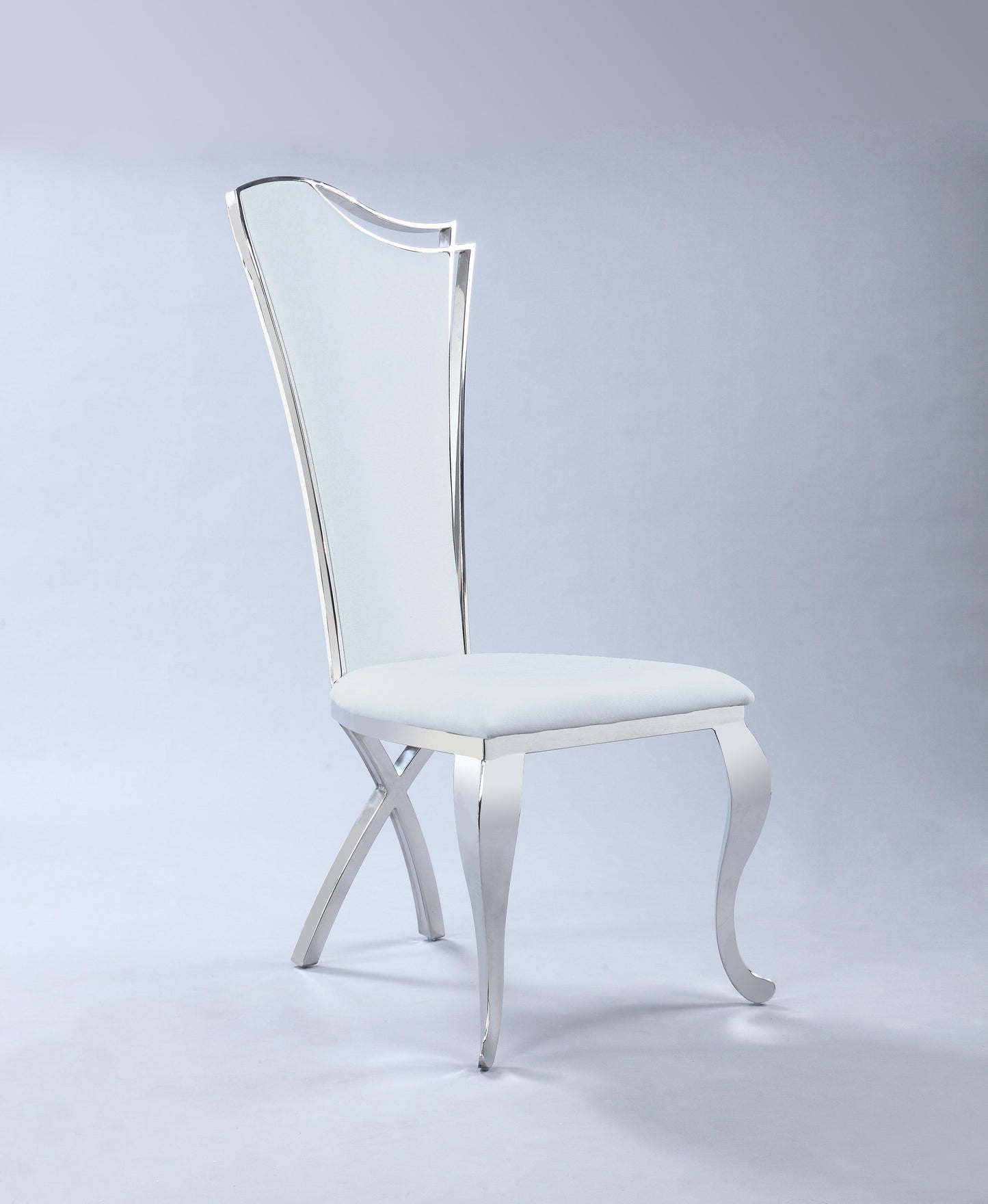 Sedia da pranzo Nadine con rivestimento bianco