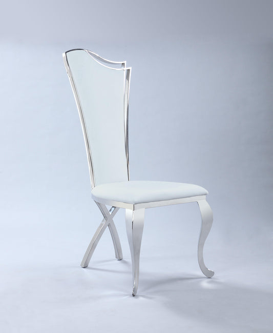 Sedia da pranzo Nadine con rivestimento bianco