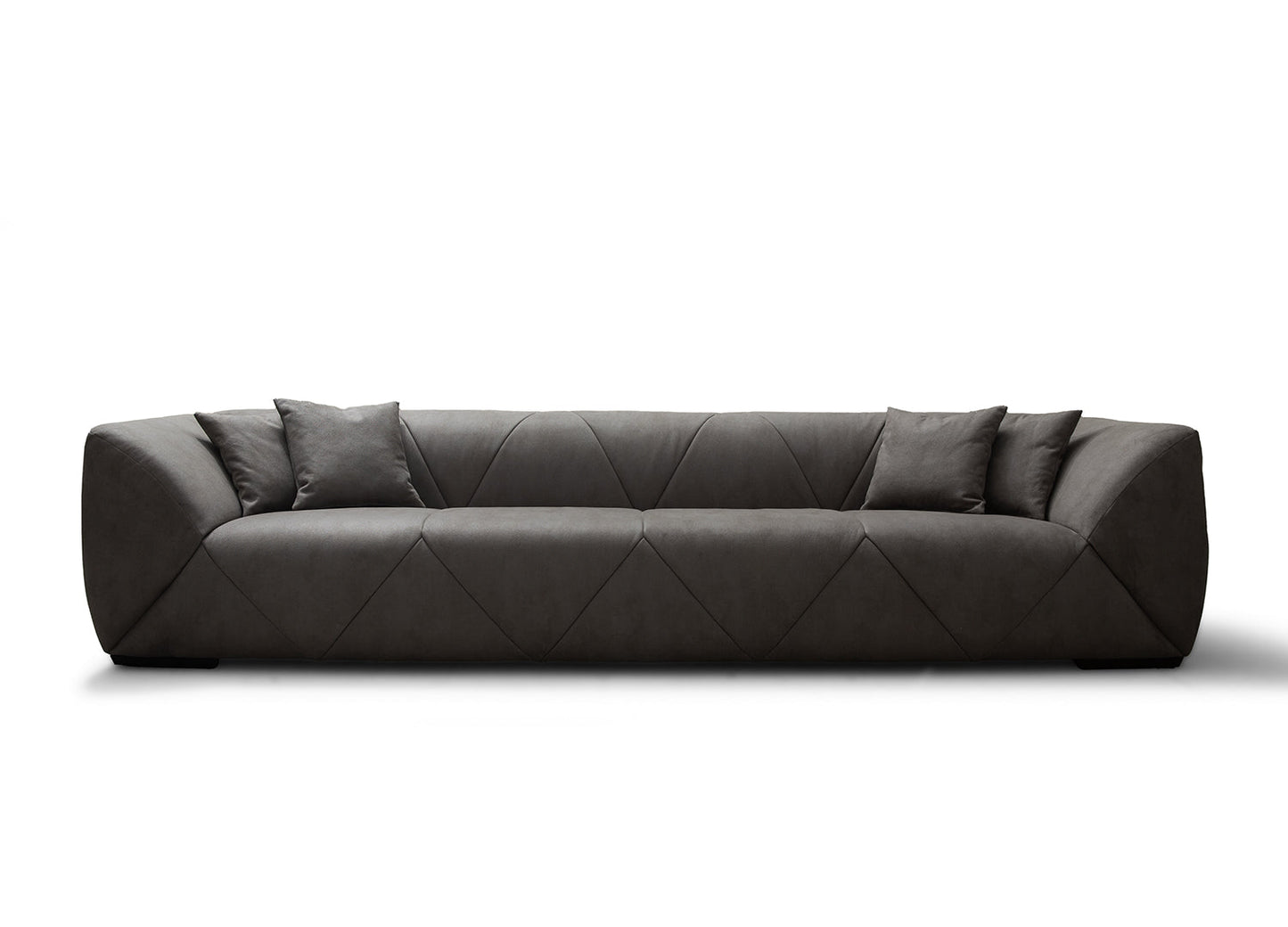 Divano Kary a 4 posti in nabuk grigio scuro