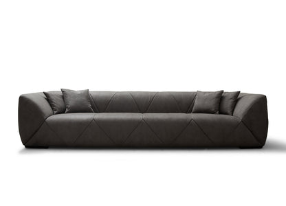 Divano Kary a 4 posti in nabuk grigio scuro