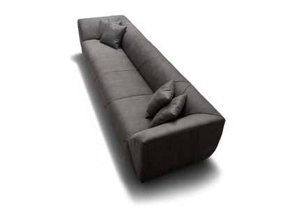 Divano Kary a 4 posti in nabuk grigio scuro