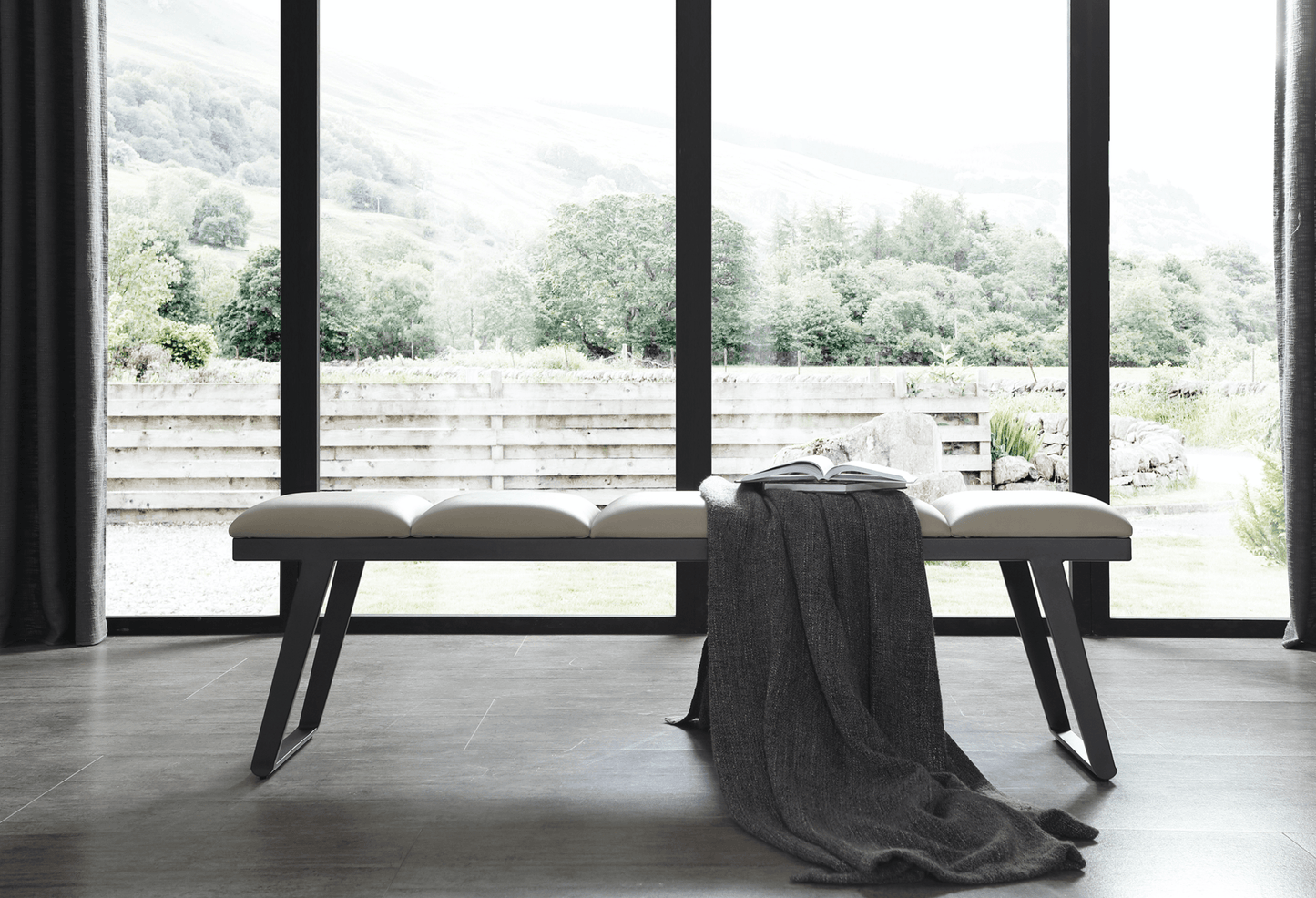 Panca Nathan in grigio scuro