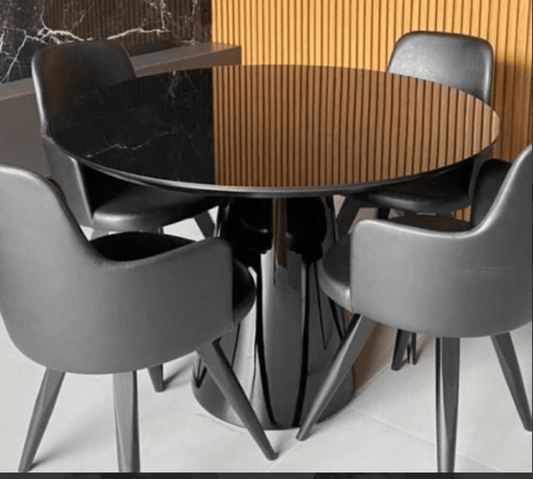 Tavolo da pranzo rotondo Leslie bianco HG 59 pollici