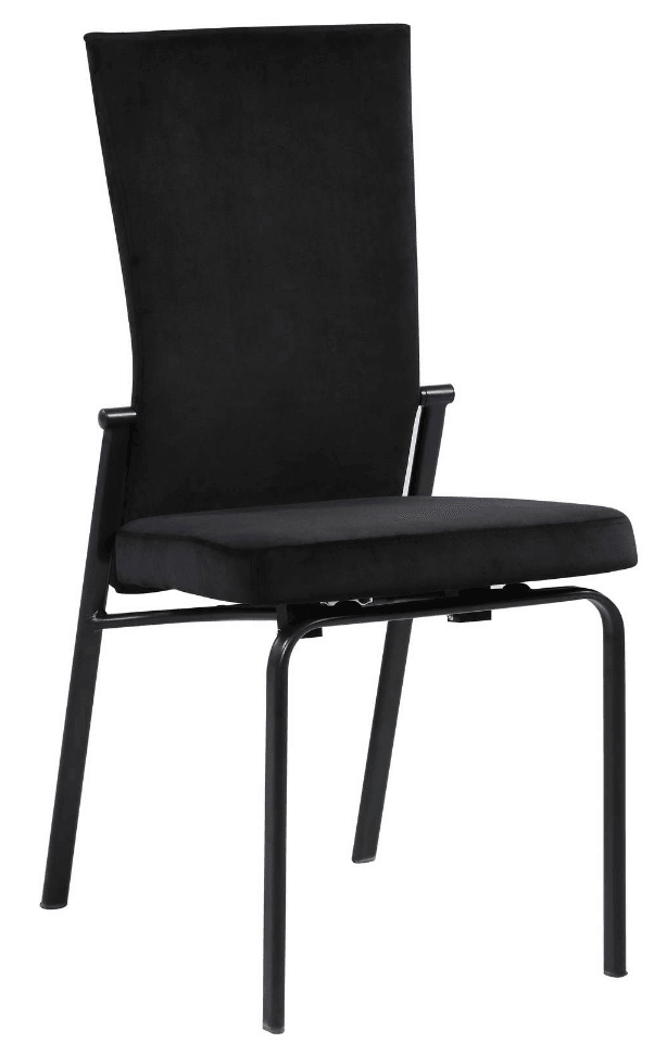 Sedia da pranzo Molly Motion in tessuto con base in metallo nero