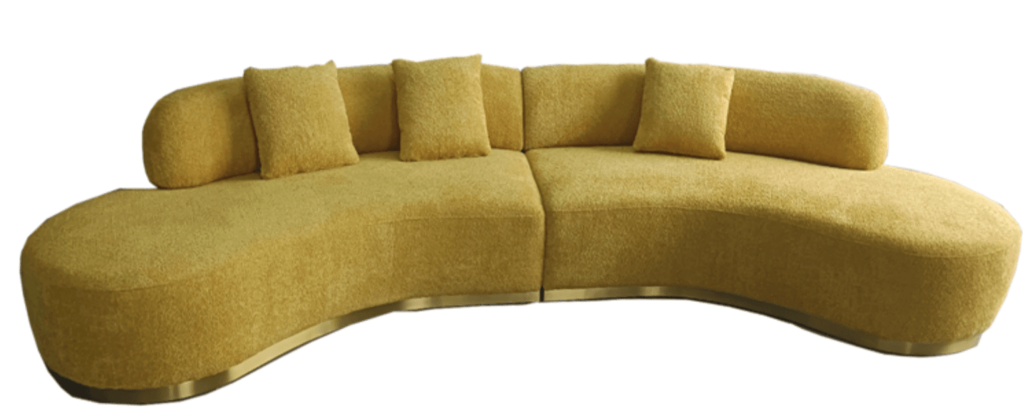Divano semicircolare in tessuto Bexley 2 pezzi