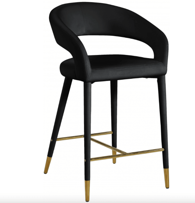 Sgabello da bar Destin in similpelle nera