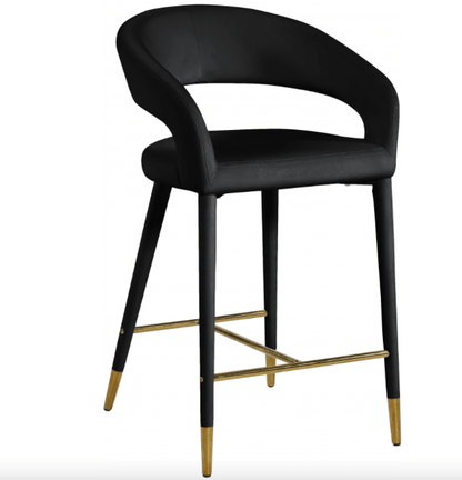 Sgabello da bar Destin in similpelle nera