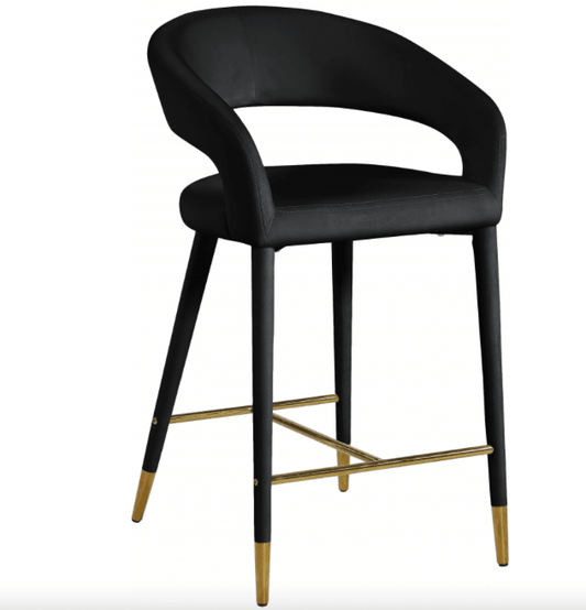 Sgabello da bar Destin in similpelle nera