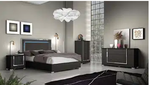 Antonio QN Letto + Comò + 1 NS Olmo Grigio Legno
