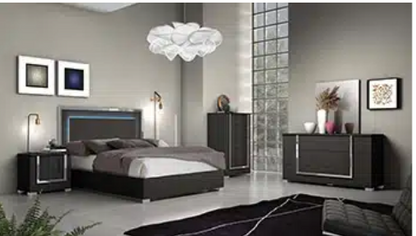Antonio QN Letto + Comò + 1 NS Olmo Grigio Legno