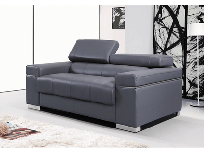 Divano in pelle Downtown grigio