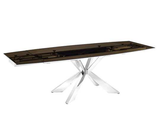 Piano in vetro fumé Igor (allungabile)