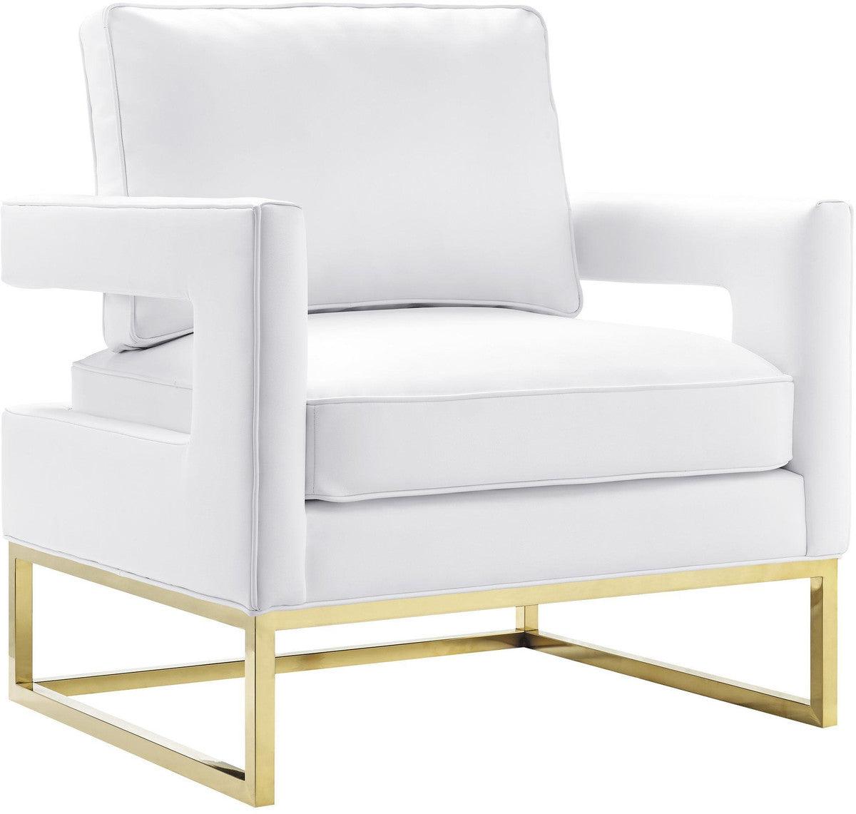 Sedia Annabelle in pelle bianca